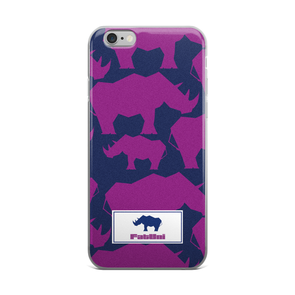 FatUni Hot Pink Navy Rhinos iPhone Case