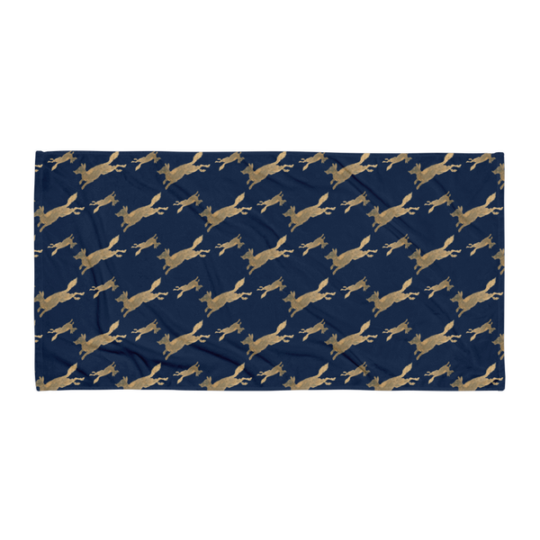 Jumping Golden Fox Beach Blanket