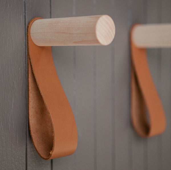Walnut Leather Hooks