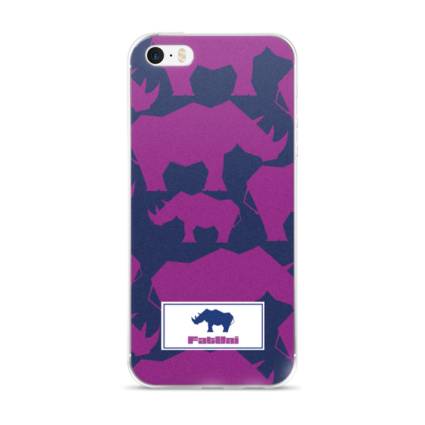 FatUni Hot Pink Navy Rhinos iPhone Case