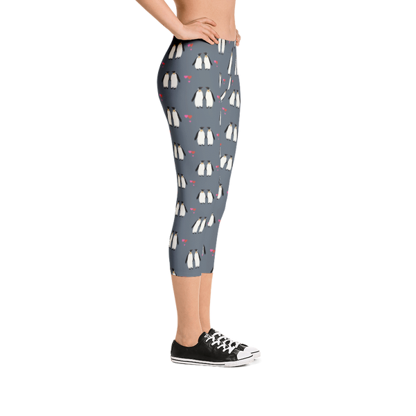 Penguin Love Birds Capri Leggings